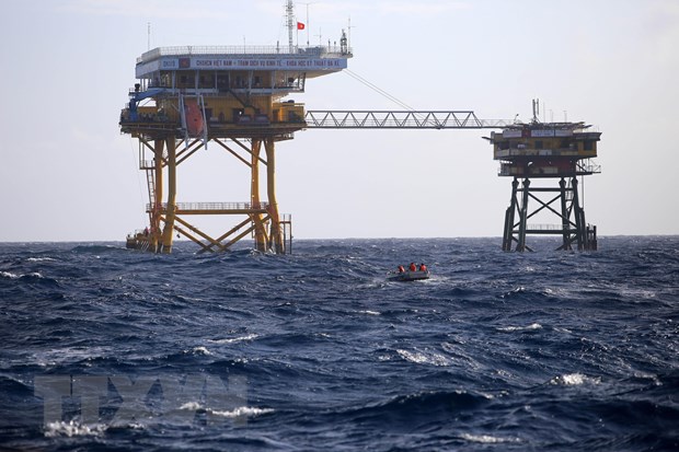 Nhà giàn DK1 nằm trên thềm lục địa phía Nam của Việt Nam. (Ảnh: Thành Chung/TTXVN)