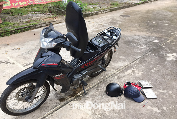 Chiếc xe các đối tượng cướp giật tài sản dùng để đi gây án