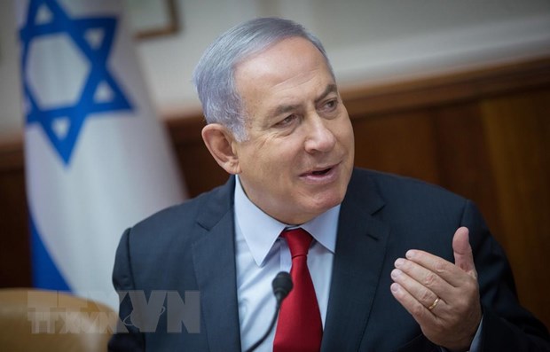Thủ tướng Israel Benjamin Netanyahu tại cuộc họp nội các ở Jerusalem. (Ảnh: THX/TTXVN)