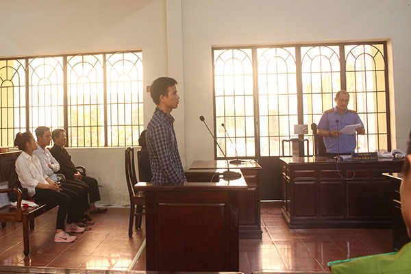 Bị cáo Huy tại phiên tòa xét xử