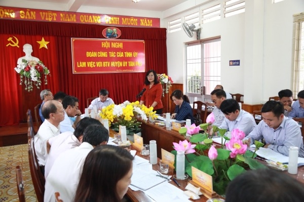 Phó chủ tịch UBND tỉnh Nguyễn Hòa Hiệp phát biểu tại buổi làm việc