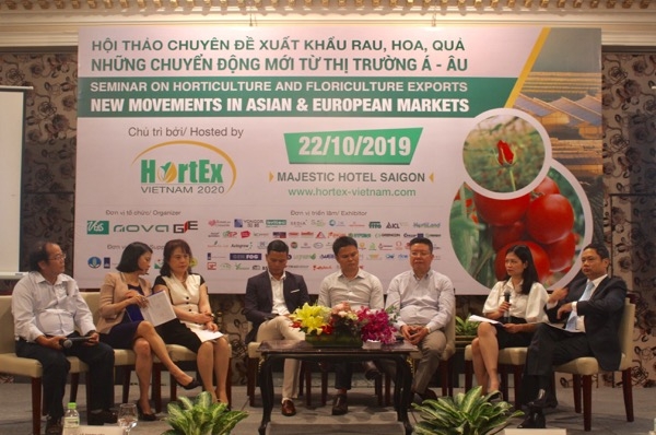 Các diễn giả, chuyên gia trao đổi về cơ hội xuất khẩu rau, quả vào thị trường các nước Á - Âu.
