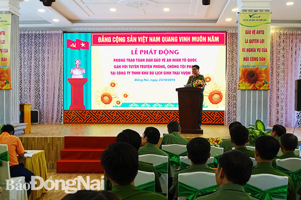 Phát động phong trào Toàn dân bảo vệ an ninh Tổ quốc tại Khu du lịch Vườn Xoài