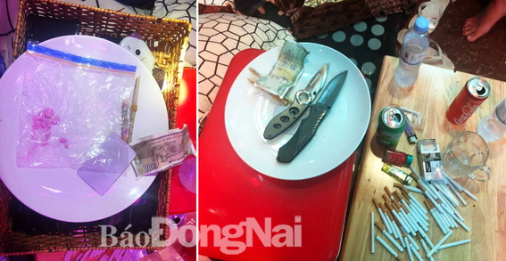 Công an thu giữ nhiều loại ma túy và dụng cụ sử dụng ngay trong phòng karaoke