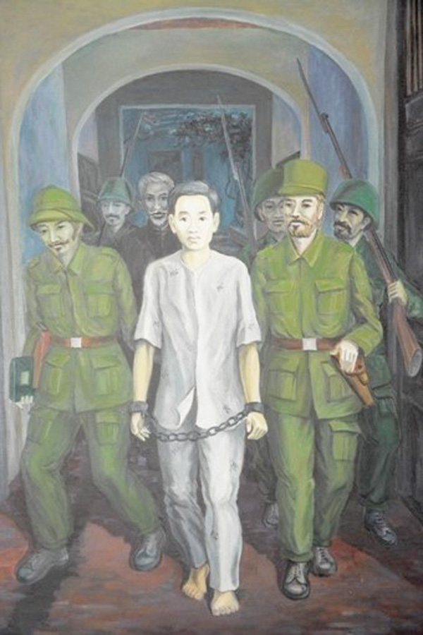 Đồng chí Hoàng Văn Thụ bị thực dân Pháp giải từ Nhà tù Hỏa Lò ra pháp trường ngày 24-5-1944. Nguồn: Di tích Nhà tù Hỏa Lò