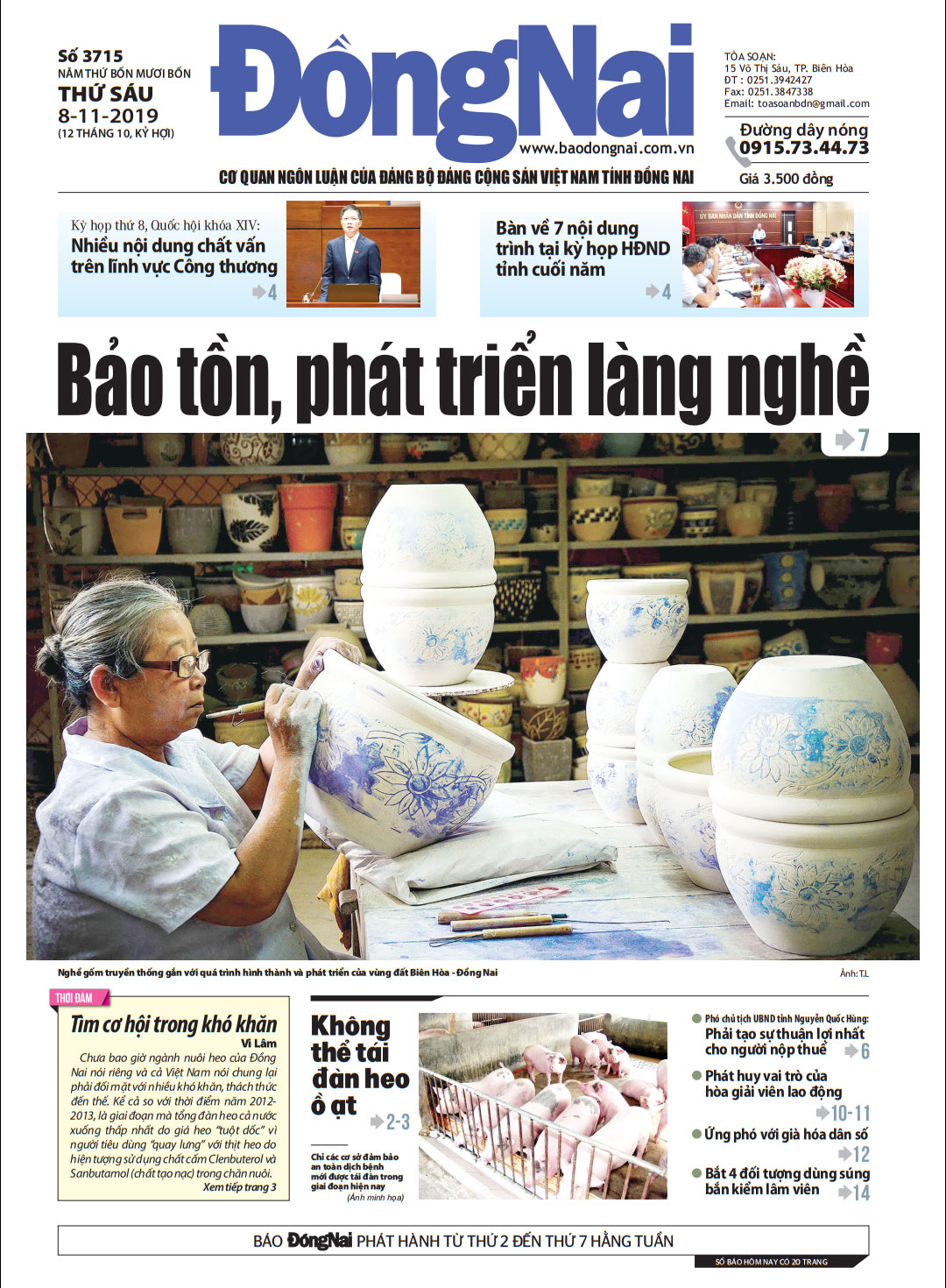 Bìa số báo ra ngày 8-11-2019