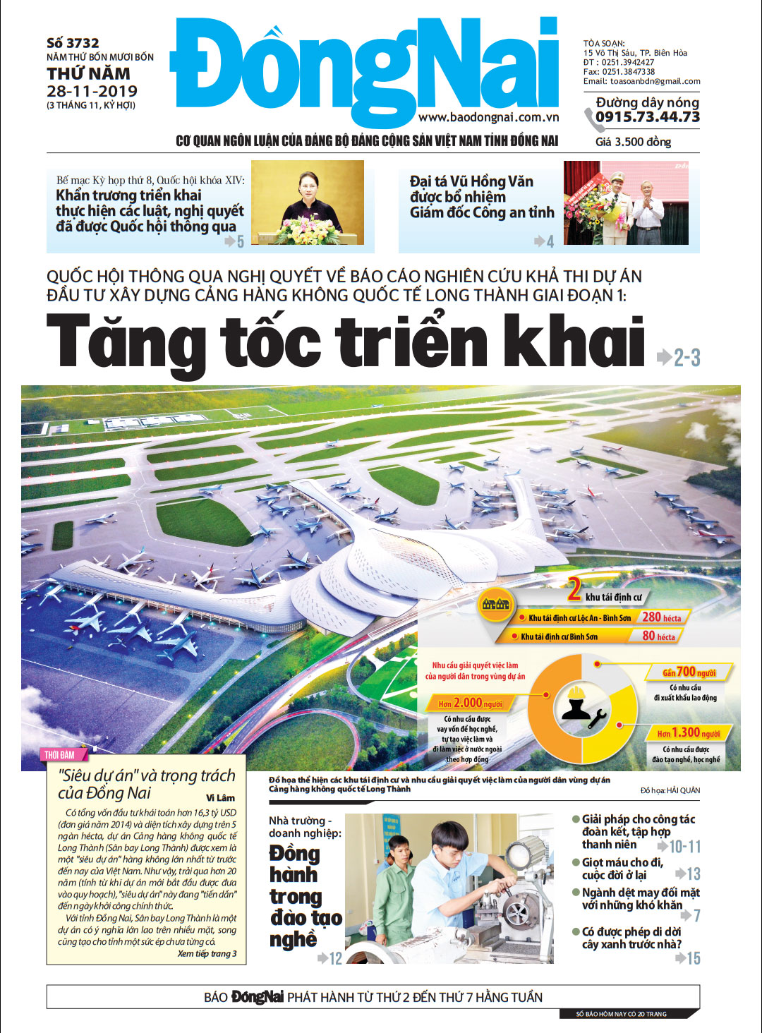 Tin tức nổi bật trên Báo Đồng Nai ra ngày 28-11-2019