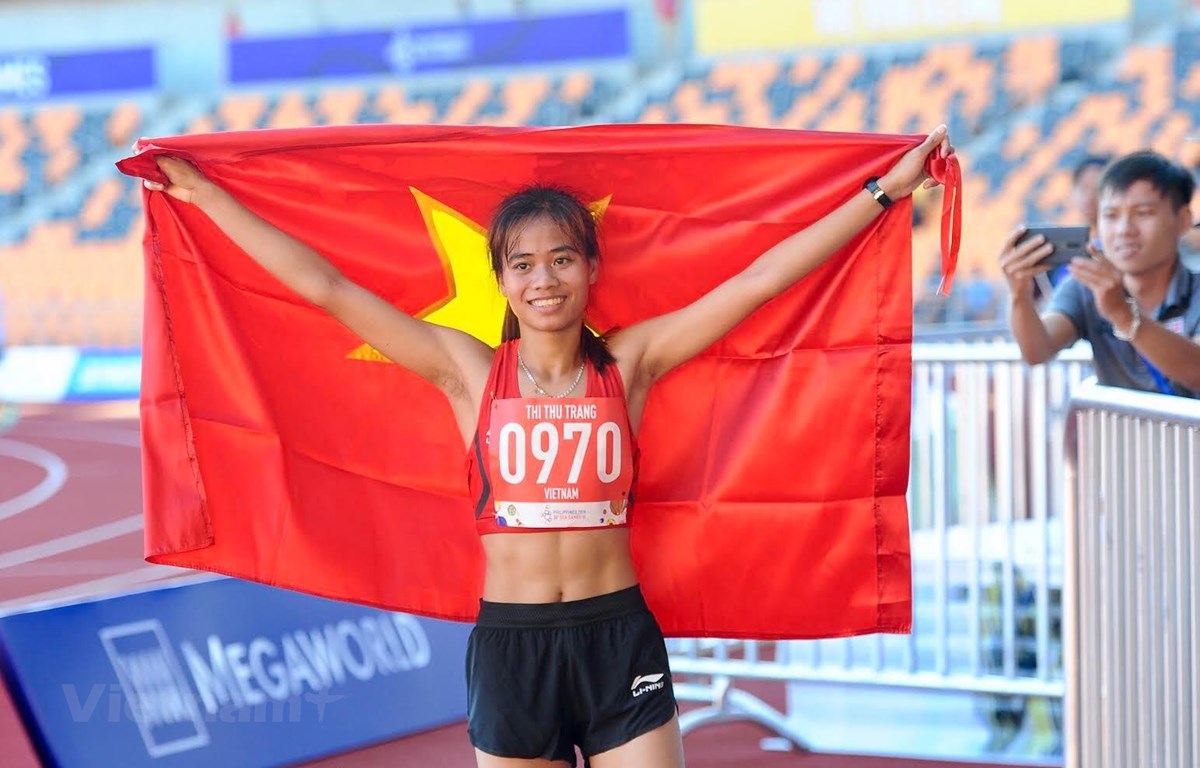 Nguyễn Thị Thu Trang giành HCV 10.000m đi bộ. (Ảnh: Vietnam+)