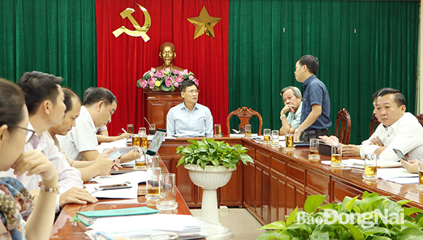 Ông Nguyễn Thế Phong, Phó chủ tịch UBND huyện Long Thành phát biểu tại buổi làm việc