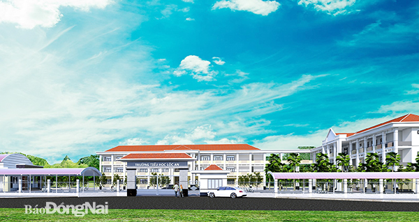 Việc khởi công các hạng mục hạ tầng của Khu tái định cư Lộc An - Bình Sơn bị “trễ hẹn”. Trong ảnh: Phối cảnh Trường tiểu học Lộc An. P.Tùng