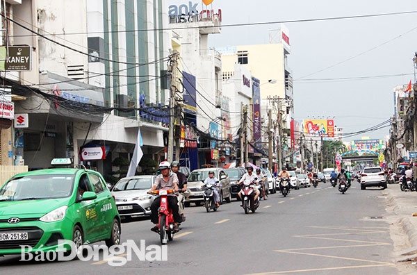 Đường 30-4 (TP.Biên Hòa) là tuyến đường có giá cao nhất trên địa bàn Đồng Nai. Ảnh tư liệu