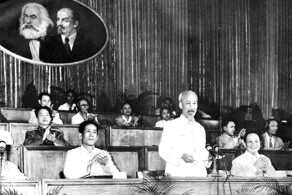 Chủ tịch Hồ Chí Minh phát biểu tại Đại hội đại biểu toàn quốc lần thứ 3, Đảng Lao động Việt Nam, ngày 5-9-1960. Ảnh: TƯ LIỆU