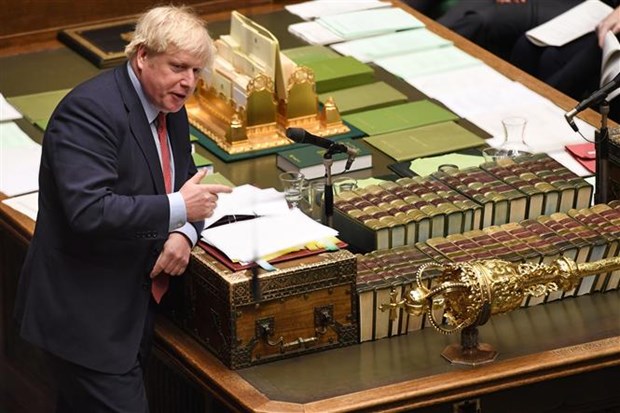 Thủ tướng Anh Boris Johnson tại cuộc họp Quốc hội ở London, ngày 22-1-2020. (Ảnh: AFP/TTXVN)
