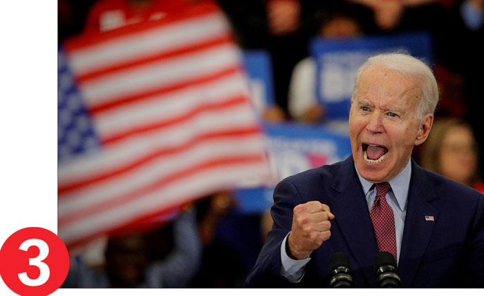 Cựu Phó tổng thống Mỹ Joe Biden và là ứng viên Đảng Dân chủ hàng đầu cho cuộc bầu cử Tổng thống năm 2020 diễn thuyết tranh cử tại Detroit, (Mỹ) ngày 9-3