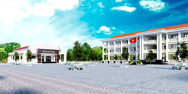 Phối cảnh trung tâm hành chính xã Bình Sơn (H.Long Thành) xây dựng tại khu tái định cư Lộc An - Bình Sơn