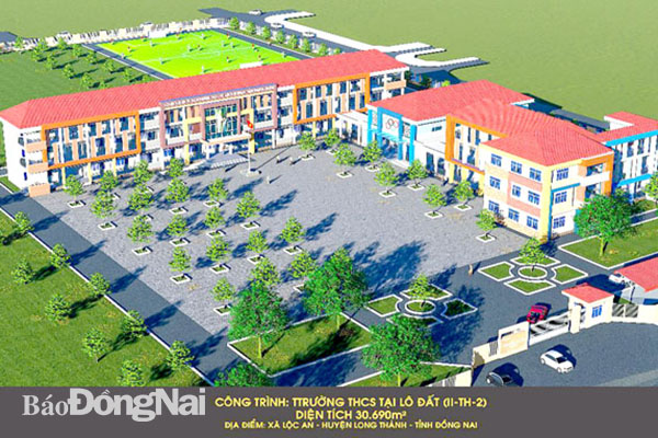 Mô hình trường THCS sẽ được xây dựng tại khu tái định cư Lộc An - Bình Sơn