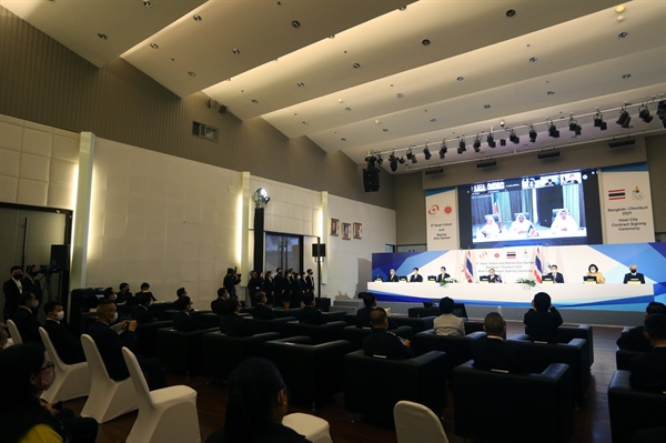 Việc ký kết thỏa thuận hợp tác diễn ra dưới hình thức Hội thảo hình ảnh giữa Cơ quan thể thao Thái Lan tại Băng Cốc và Trụ sở Hội đồng Olympic châu Á tại Kuwait (Ảnh: oca.org)