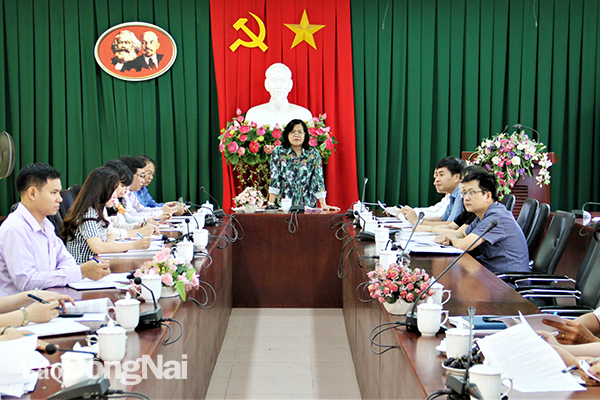 Phó chủ tịch UBND tỉnh Nguyễn Hòa Hiệp phát biểu tại buổi kiểm tra với UBND H.Trảng Bom.