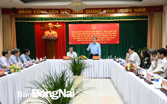 Chủ nhiệm Uỷ ban Kinh tế Quốc hội Vũ Hồng Thanh phát biểu tại buổi làm việc