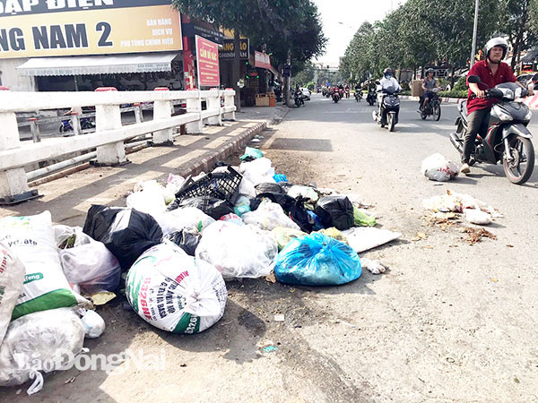 Bỏ rác bừa bãi trên cầu có bảng cấm