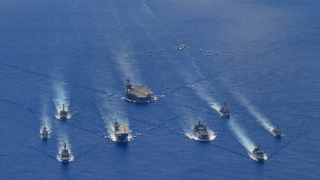 Tàu chiến 3 nước Mỹ, Nhật Bản, Úc tập trận tại biển Philippines ngày 21.7 