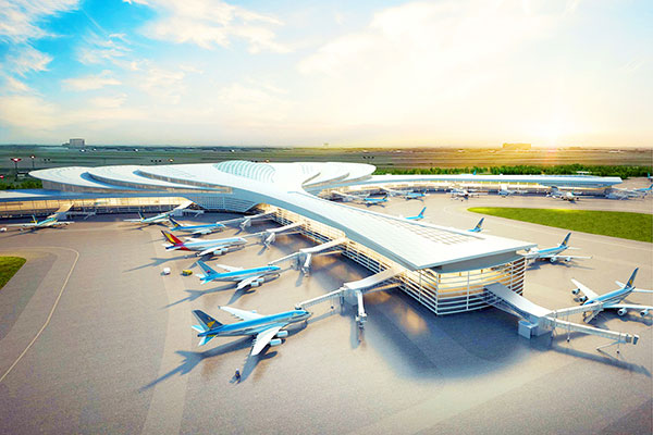 Siêu dự án Cảng hàng không quốc tế Long Thành là “đòn bẩy” thúc đẩy phát triển kinh tế - xã hội của tỉnh. Trong ảnh: Phối cảnh Cảng hàng không quốc tế Long Thành trong tương lai. Ảnh: T.L