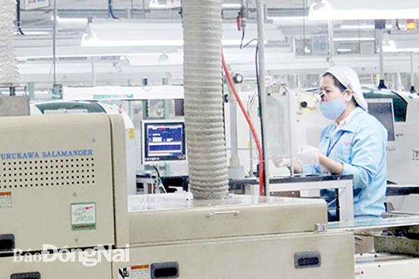 Sản xuất mặt hàng điện tử xuất khẩu tại Công ty TNHH Sản phẩm máy tính Fujitsu Việt Nam (Nhật Bản) ở Khu công nghiệp Biên Hòa 2