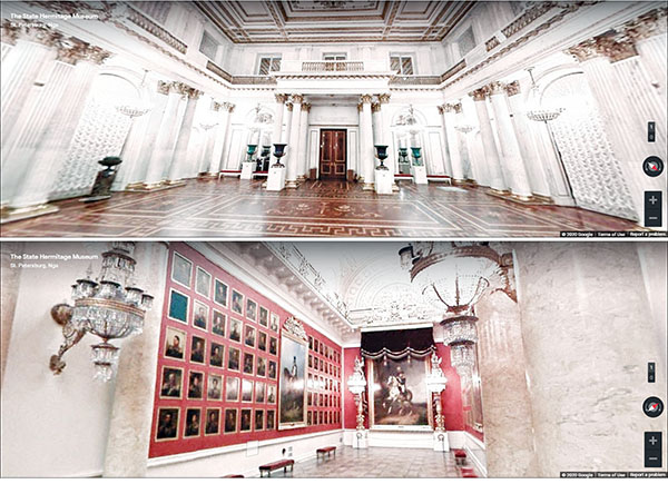 Tham quan bảo tàng Hermitage ở St. Peterbourg (Nga) bằng công nghệ thực tế ảo. Ảnh chụp màn hình
