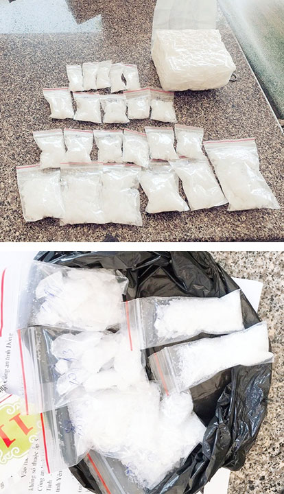 Số ma túy được Phòng Cảnh sát  điều tra tội phạm về ma túy Công an tỉnh thu giữ trong đường dây ma túy liên tỉnh được phát hiện tại H.Trảng Bom. Ảnh: Công an cung cấp