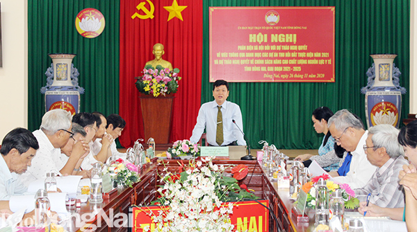 Phó chủ tịch Ủy ban MTTQ Việt Nam Vũ Đình Trung chủ trì hội nghị