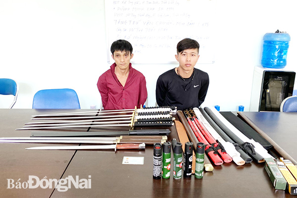 Một số đối tượng tham gia mua bán công cụ hỗ trợ bị Công an TP.Biên Hòa bắt giữ
