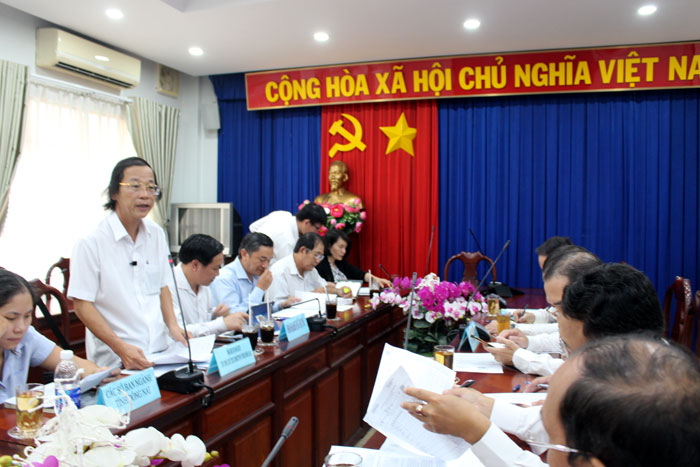 Đồng chí Bùi Quang Huy phát biểu tại buổi giám sát