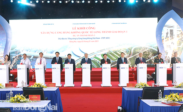 Lễ khởi công xây dựng cảng hàng không quốc tế Long Thành giai đoạn 1 vào ngày 5-1-2021