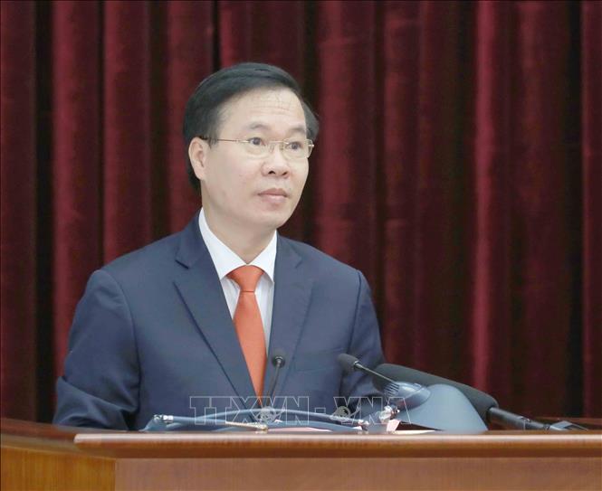 Đồng chí Võ Văn Thưởng, Ủy viên Bộ Chính trị, Bí thư Trung ương Đảng, Trưởng ban Tuyên giáo Trung ương về dự Đại hội (Ảnh: Huy Anh)