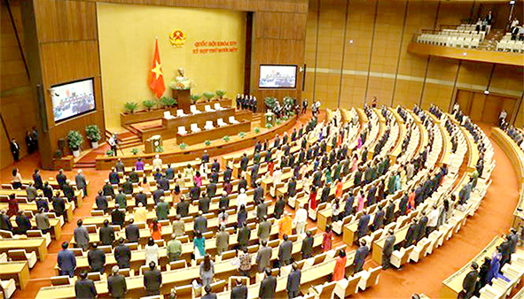 Quang cảnh lễ chào cờ bế mạc Kỳ họp thứ 11, Quốc hội khóa XIV. Ảnh: TTXVN