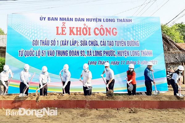 Khởi công sửa chữa, cải tạo tuyến đường kết nối Quốc lộ 51 vào Trung đoàn Tên lửa 93