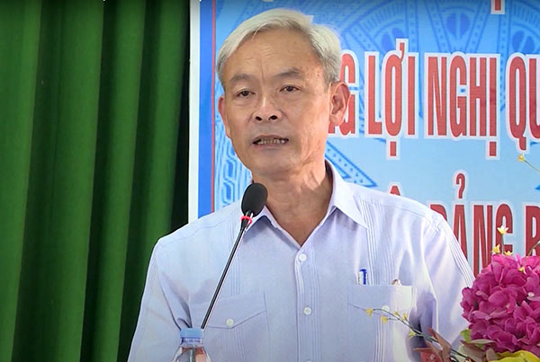 Bí thư Tỉnh ủy Nguyễn Phú Cường phát biểu tại hội nghị tiếp xúc cử tri tại UBND P.An Hòa
