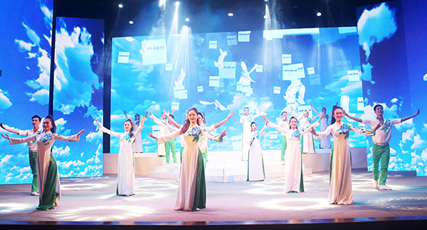 Một tiết mục nghệ thuật tuyên truyền bầu cử đại biểu Quốc hội và HĐND các cấp, nhiệm kỳ 2021-2026 được Nhà hát Nghệ thuật Đồng Nai biểu diễn trực tuyến- Ảnh: My NY