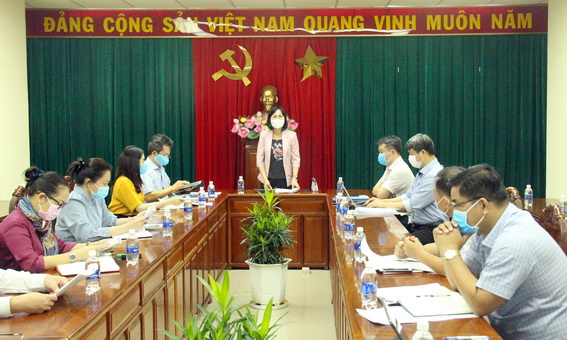 Phó chủ tịch UBND tỉnh Nguyễn Thị Hoàng phát biểu chỉ đạo buổi họp