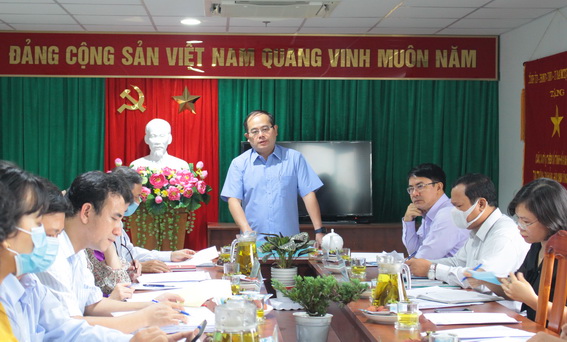 Phó bí thư Tỉnh ủy Quản Minh Cường phát biểu chỉ đạo tại buổi làm việc  