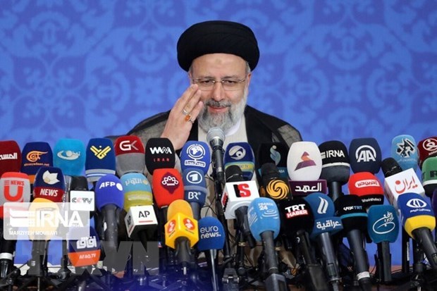 Tổng thống đắc cử Iran Ebrahim Raisi phát biểu sau lễ tuyên thệ nhậm chức ở Tehran, ngày 5/8/2021. (Ảnh: IRNA/TTXVN)