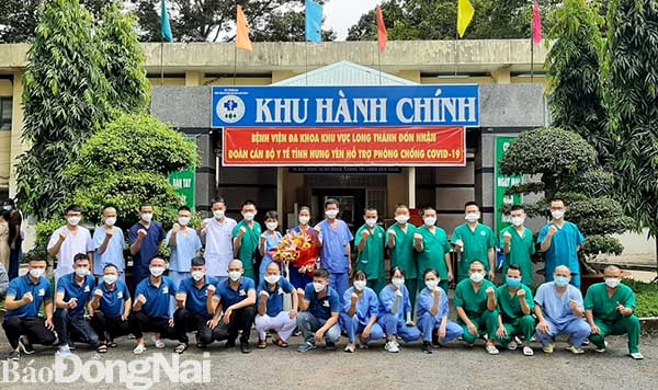 Đoàn cán bộ Y tế tỉnh Hưng Yên tham gia hỗ trợ Bệnh viện Đa khoa khu vực Long Thành phòng, chống dịch Covid-19