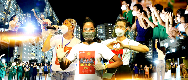 Nhóm tình nguyện viên nghệ sĩ liên tục đi hát phục vụ y, bác sĩ và bệnh nhân tại các bệnh viện dã chiến Covid-19 thời gian qua