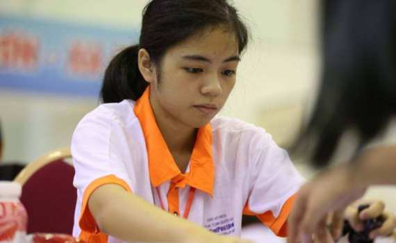 Kỳ thủ trẻ Nguyễn Hồng Nhung giành Huy chương vàng U16 cờ nhanh thế giới. Ảnh: internet