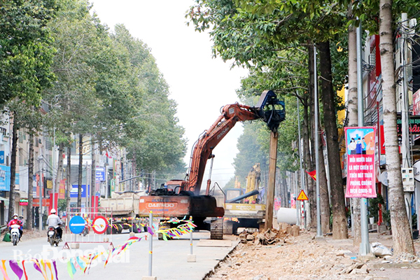 Thi công dự án Cải tạo, nâng cấp vỉa hè đường Võ Thị Sáu, TP.Biên Hòa