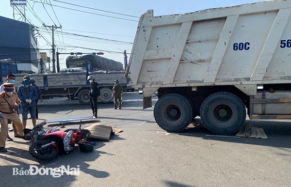 Hiện trường vụ tai nạn giao thông. Ảnh:CTV