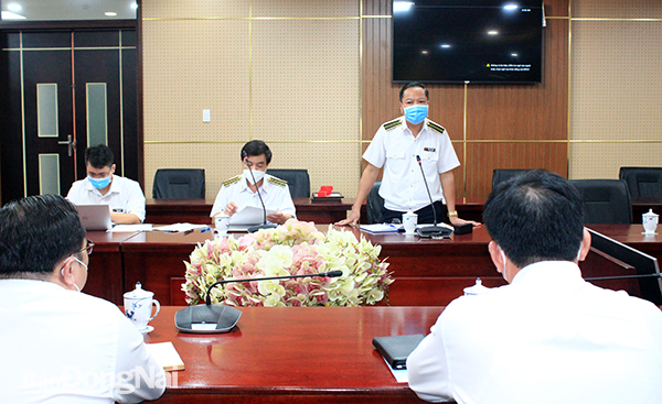  Ông Phạm Thanh Sơn, Phó Kiểm toán trưởng Kiểm toán khu vực XIII phát biểu tại buổi làm việc với tỉnh Đồng Nai