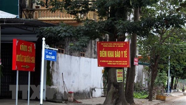 A health declaration site in Sam Son city, Thanh Hoa province. (Photo: VNA)