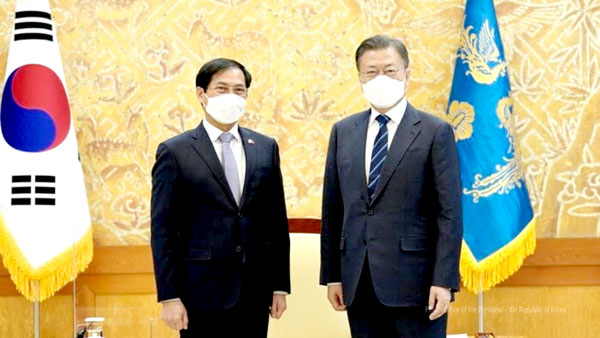 Bộ trưởng Ngoại giao Bùi Thanh Sơn hội kiến Tổng thống Hàn Quốc Moon Jae-in