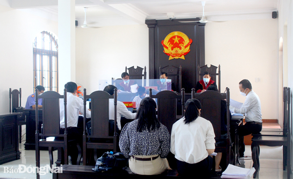 Một phiên tòa xét xử phúc thẩm tranh chấp liên quan đến đất đai tại TAND tỉnh. Ảnh: T.Tâm